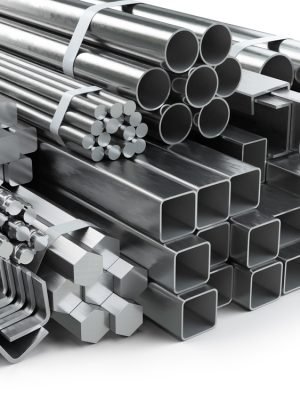 Different,Metal,Products.,Stainless,Steel,Profiles,And,Tubes.,3d,Illustration